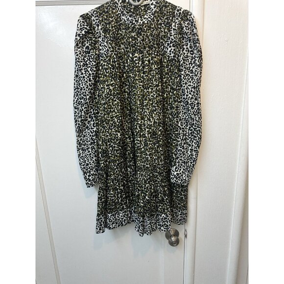 Ulla Johnson Dresses & Skirts - Ulla Johnson Amira Leopard Puff Sleeve Dress Size 4 Ruffles